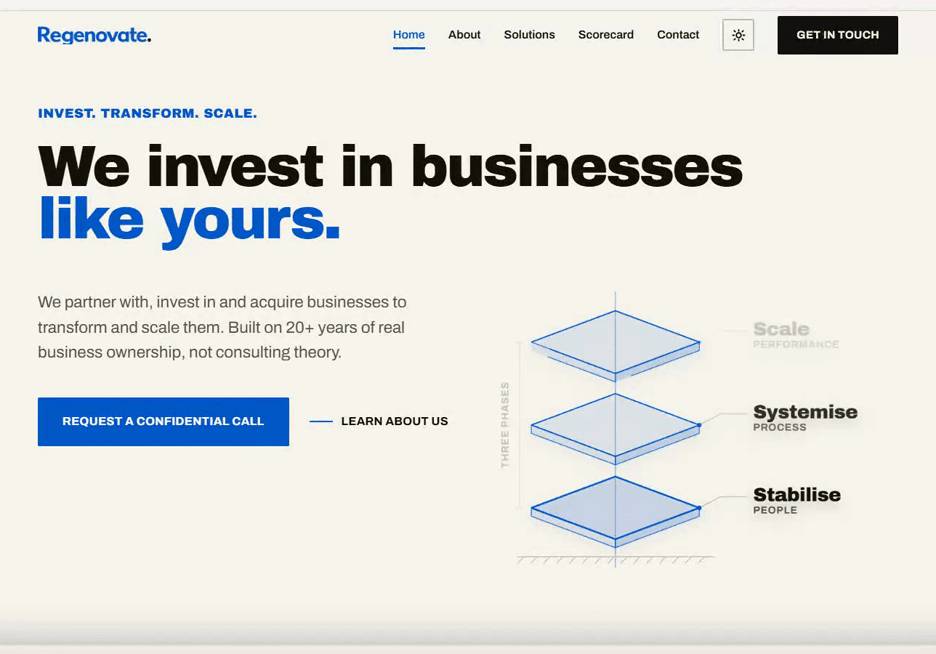 Regenovate website, built by Coltura