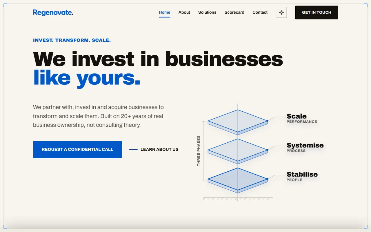 Regenovate website, built by Coltura